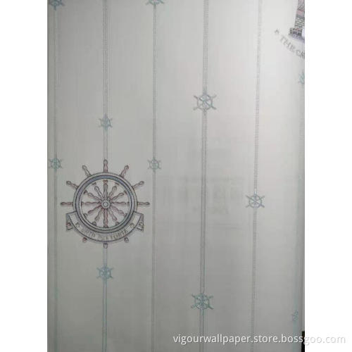 Boat Design Wallpaper For Children Room Decoration
